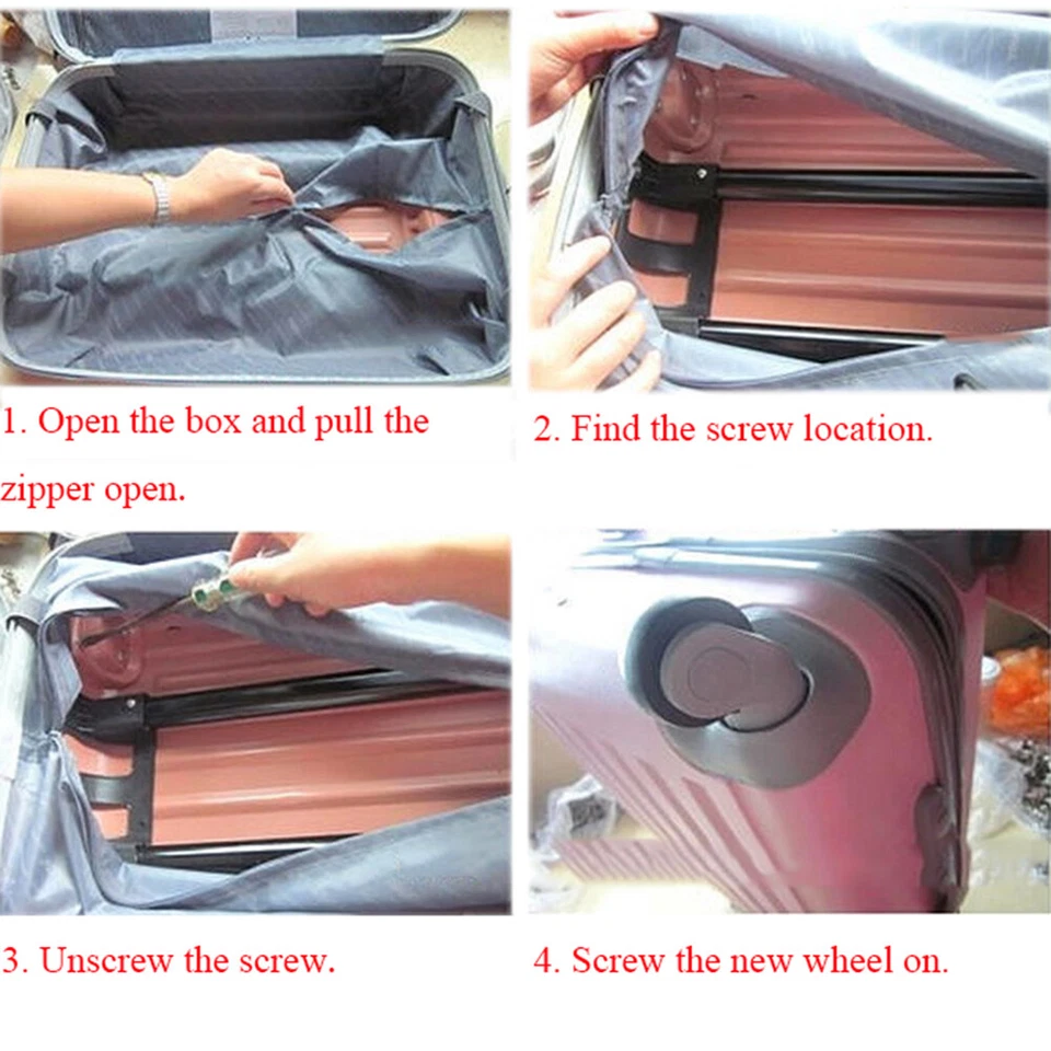 A08 Suitcases Luggage Wheels Repair Trolley Replacement Rubber Wear-resistant # - Image 2 of 4