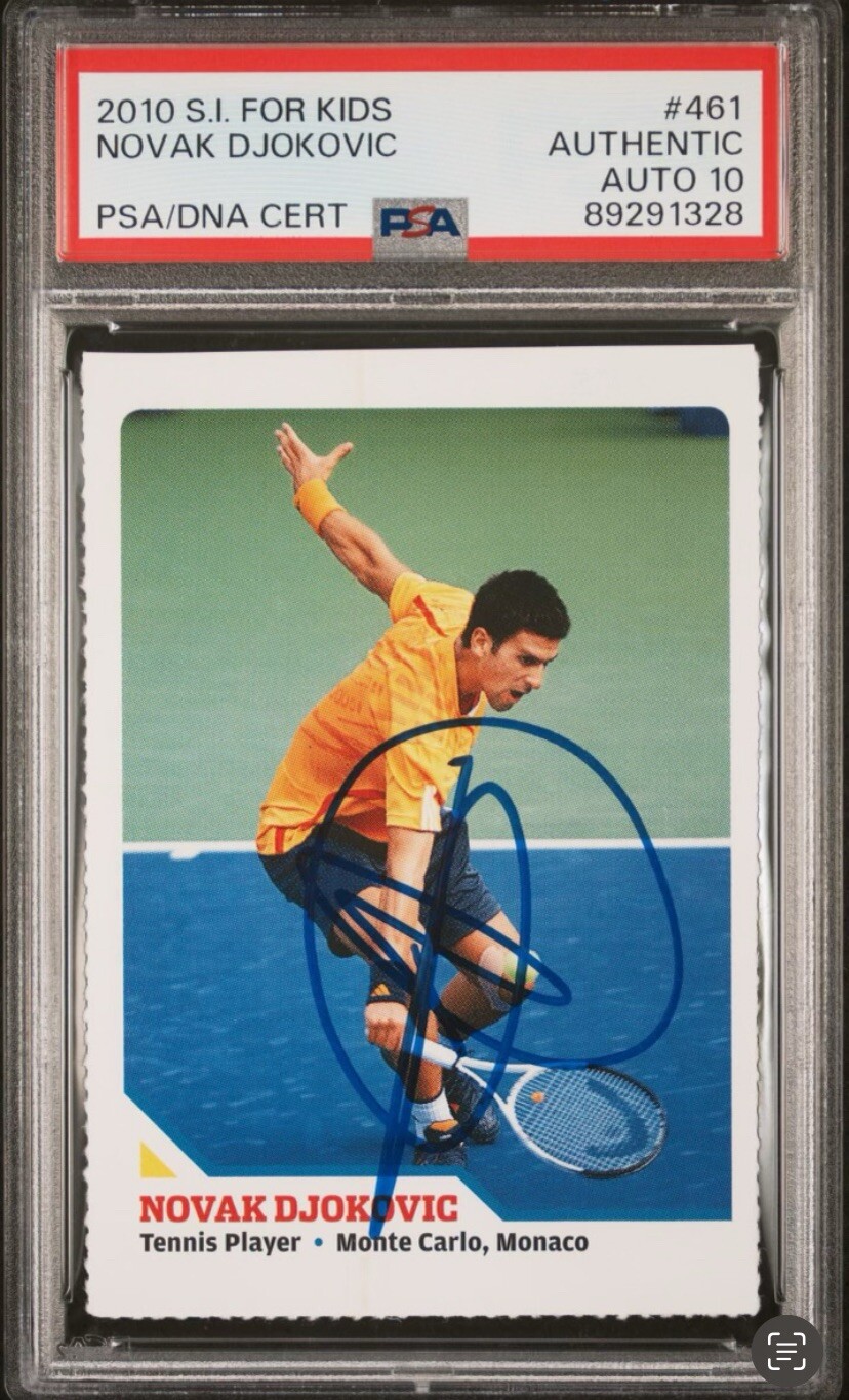 2010 SI For Kids Novak Djokovic PSA DNA 10 AUTO Card #461 Signed Rookie