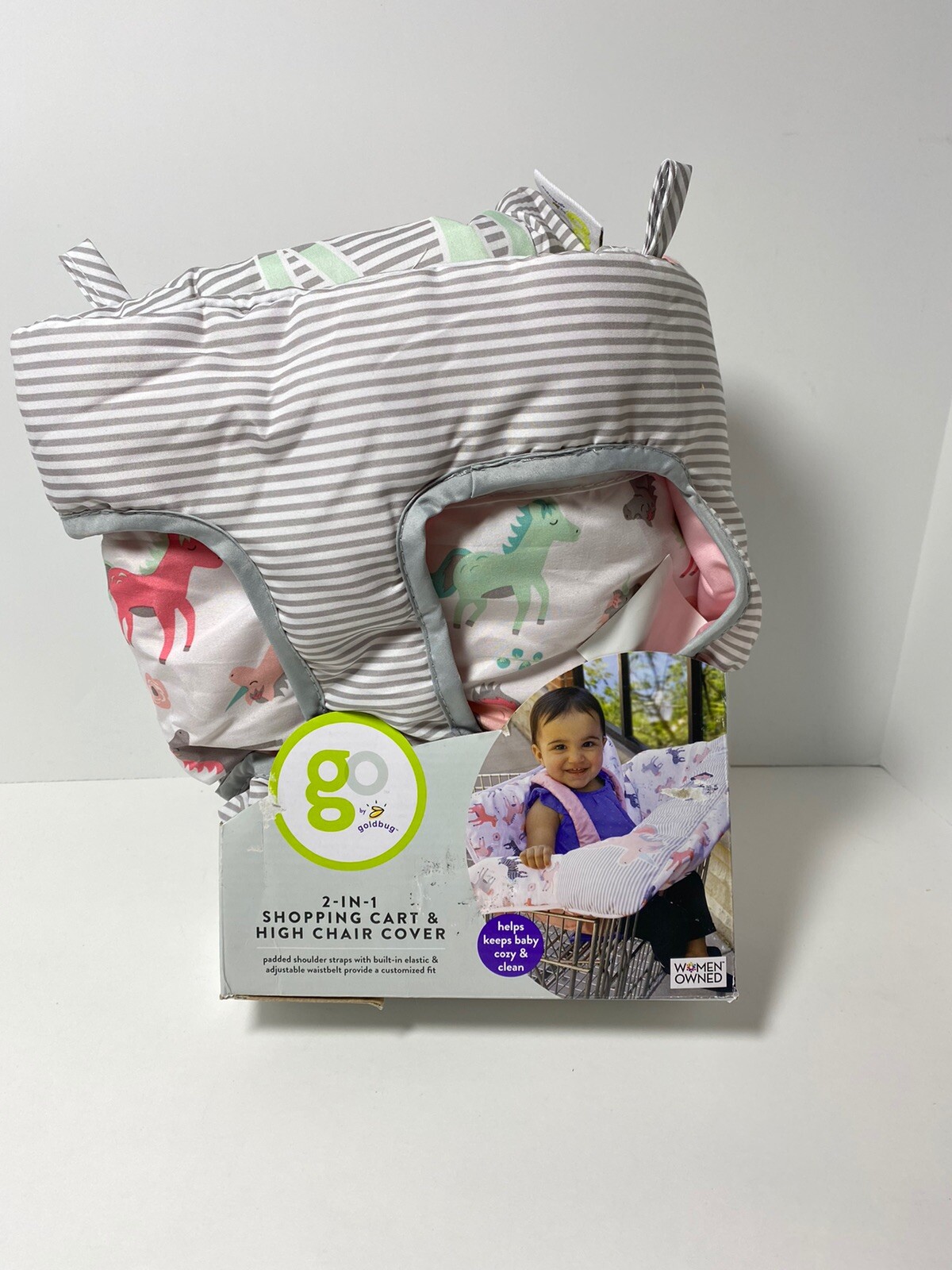go by goldbug horses shopping cart cover