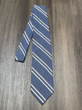 Brooks Brothers Blue with White Stripes Tie 100 Silk Men's Necktie 58''