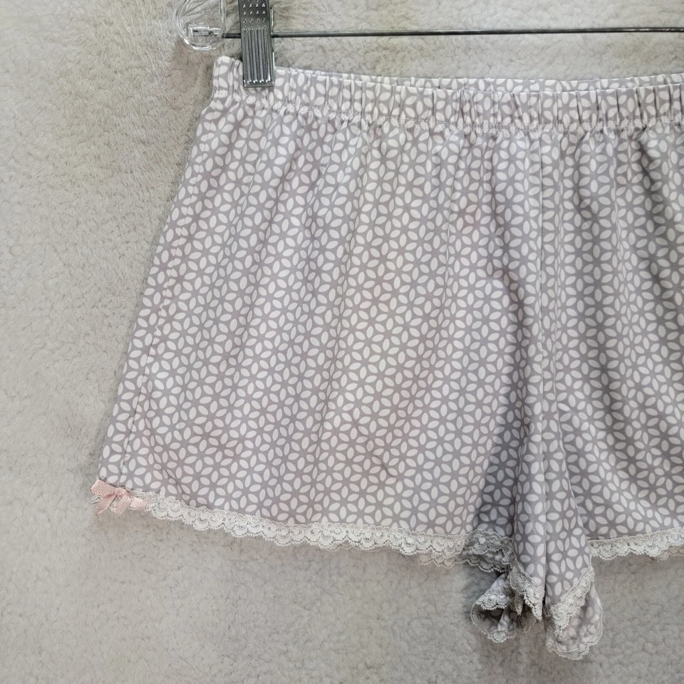 Pantalones Cortos Para Mujer Sin Marca Talla M Gris Floral Pull On Encaje Dobladillo Sexy Noche Descarado Foto 2 de 4