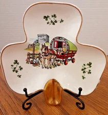 MCM Ashtray Cottagecore Lucky Shamrock Horse Carrigaline Pottery 1928-78 Ireland