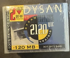 2 Pack Dysan 2120 QIC Data Tape Cartridge 120MB QIC-80 Formatted New Sealed