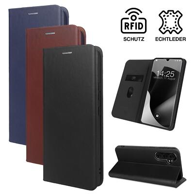 ECHT LEDER Hülle für Samsung Galaxy A57 A37 A17 S26 S25 Ultra FE A56 A36 A26 A16