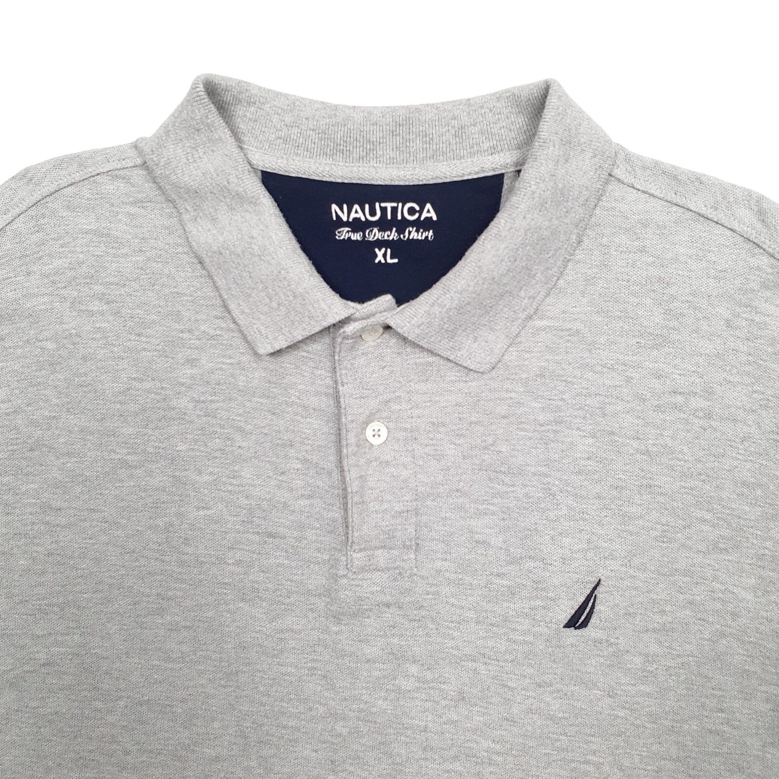 NAUTICA Grey Polo Shirt Short Sleeve Cotton Mens XL image 3