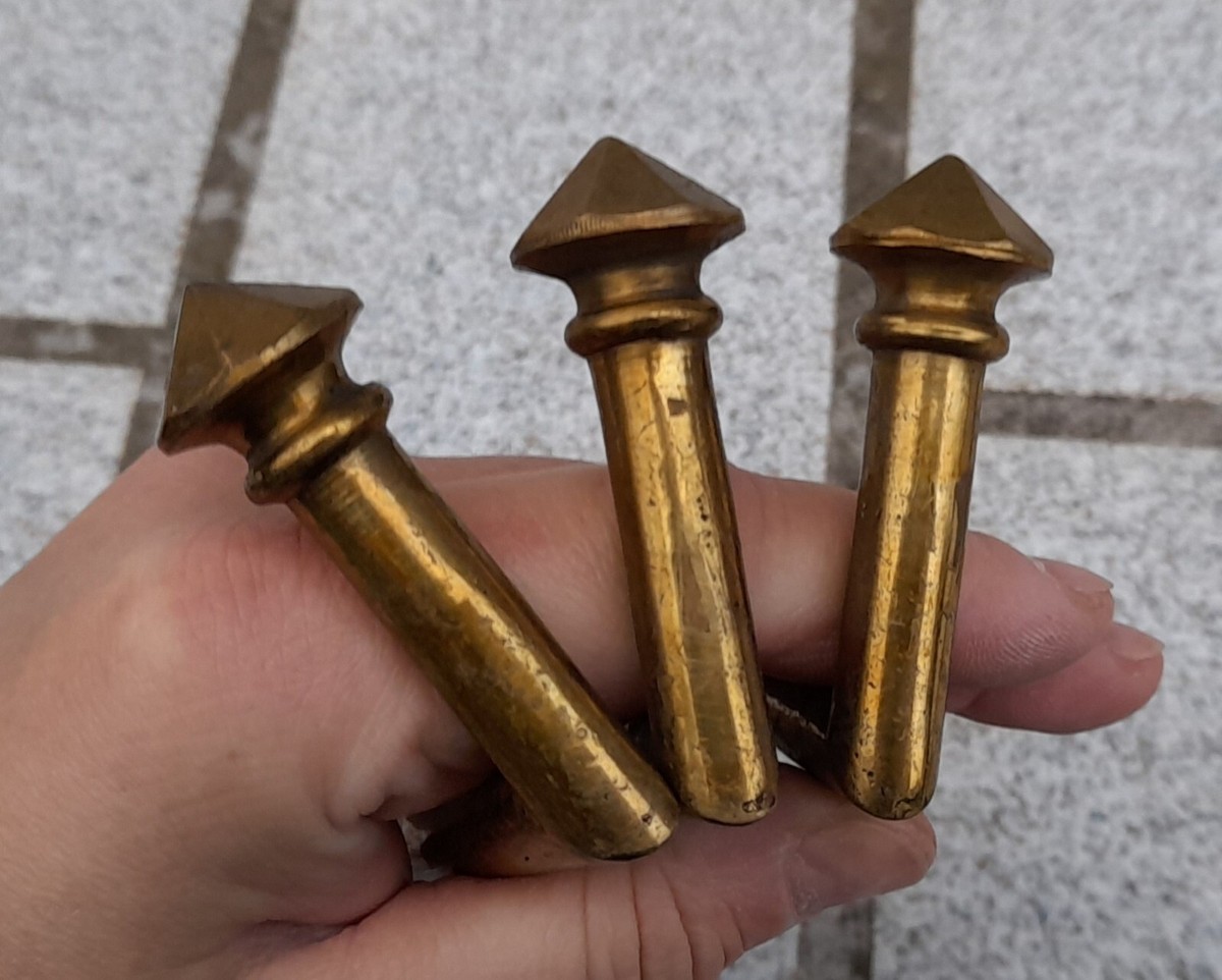 Lot De 2 Embrasses De Rideaux Anciennes – Bronze Ou Laiton Doré – Avec Crochets Muraux