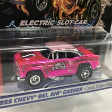 Auto World Hot Wheels 55 Chevy CHROME Candy Striper, Slot Car, Exclusive Chase