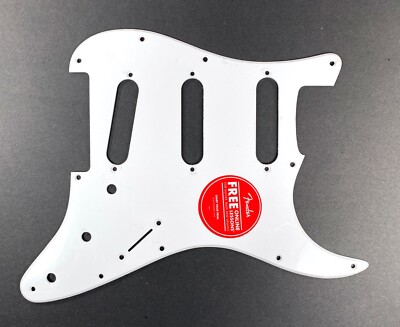 Fender Squier Strat SSS Pickguard 11-Hole  Single Ply White OEM
