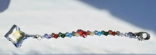 Suncatcher Crystal Large 32mmAB Celtic Cross crystal beads and silver clasp - Picture 4 of 4