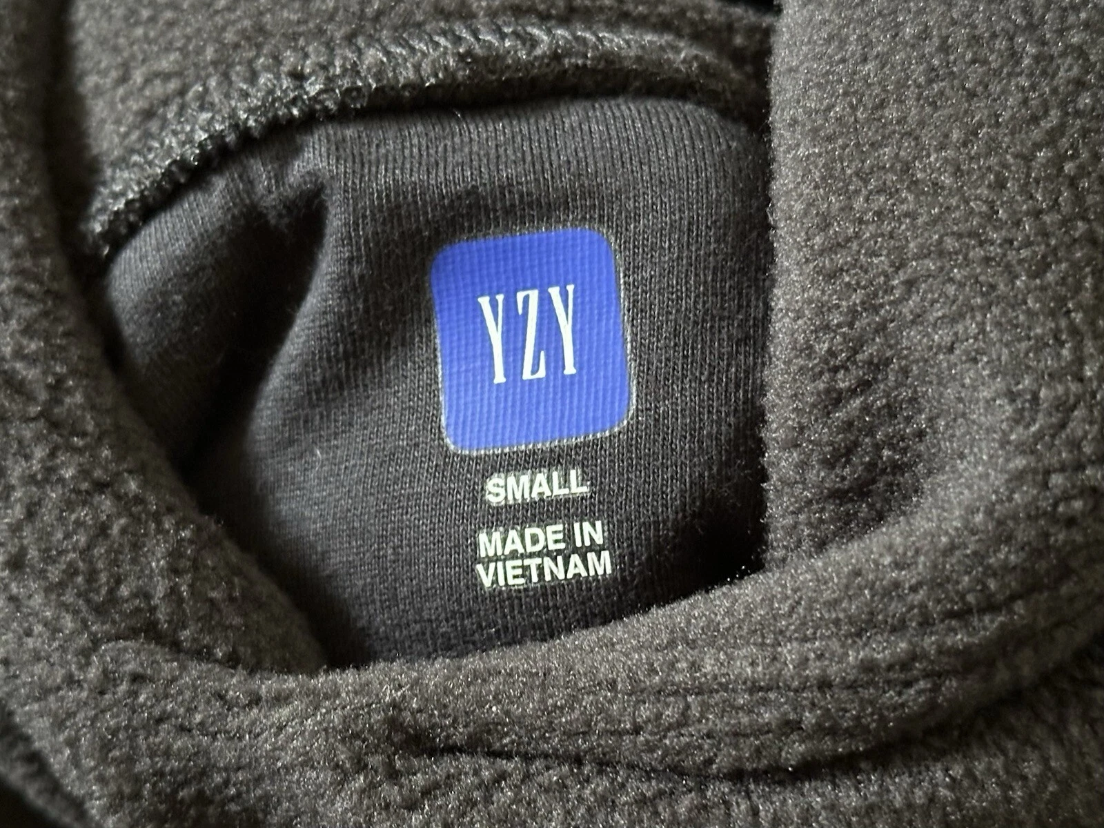 Felpa con cappuccio taglia S Yeezy Gap Balenciaga oversize pile polare nera doppio strato nuova