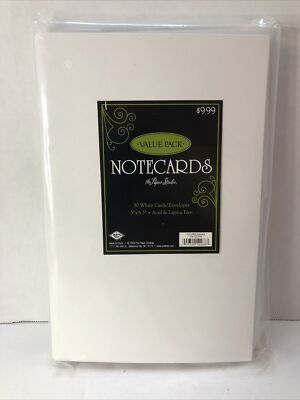 Blank Notecards And Envelopes 50 White 5 x6.5  By Paper Studio New FREE SHIPING