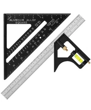 Rafter Square and Combination Square Tool Set 7" Speed Square 12" Carpenter