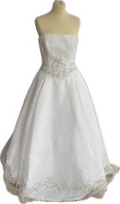 Rena Koh A Line Wedding Dress Silver White Beading UK Bridal 12 Read Descrip.