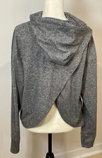 GapFit Large Brushed Tech Jersey Hooded Gray Gap Fit