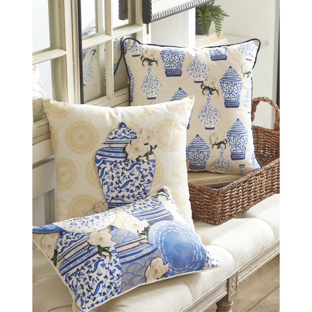 Chinoiserie lumbar pillow sale
