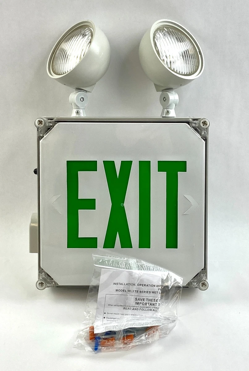 Wet Location Emergency Exit Light Combo Shelly Lighting