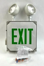 Wet Combo Location Outdoor LED Exit Sign Emergency Light with Adjustable Heads