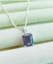 Natural Alexandrite Pendant Color Changing Gemston,925 Sterling Silver Pendant