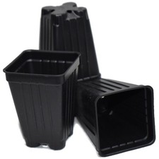 Small 2.2" SQUARE Deep BLACK NURSERY POTS SET OF 100 {2.2" x 3"} plastic flower