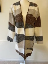 Women's L Large Fortune + Ivy Open Cardigan Multi Colored NEW!