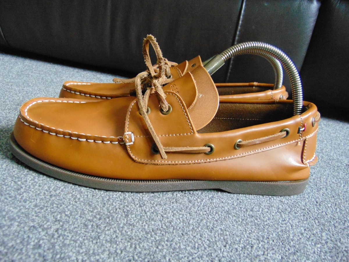 Men's Tommy Hilfiger Bowman Tan Leather Classic Laced Boat Shoes Size 44 UK 