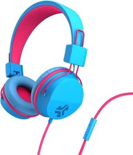 JBuddies Studio Wired Over Ear Headphones with Mic - Blue/Pink
