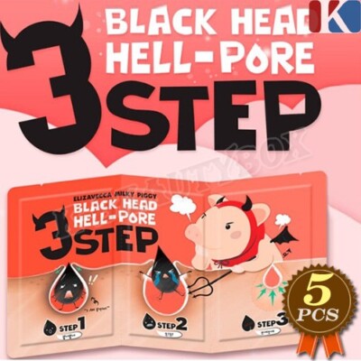 ELIZAVECCA Milky Piggy Black Head Solution 3-Step x 5EA Blackhead Nose Strips