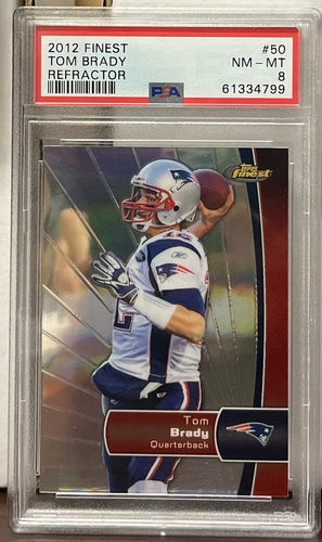 2012 Topps Finest Refractor #50 Tom Brady PSA 8