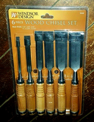 Windsor Design 6pc Wood Chisel Set: 1/4'', 1/2'', 3/4'', 1'', 1-1/4'' & 1-1/2'' #56364