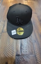 New Era 59FIFTY LA Dodgers Black Fitted Hat Size 6 7/8