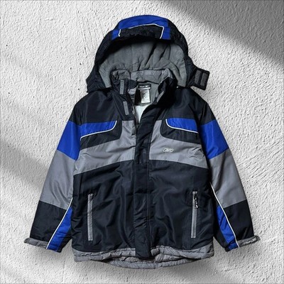 Reebok Vintage Winterjacke Jungen 90er Streetwear Schwarz/Grau Größe L