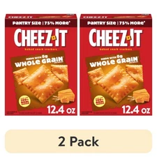 (2 pack) Cheez-It Made with Whole Grain Cheese Crackers, Baked Snack Crackers