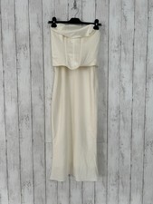 House of CB Sienna Strapless Corset Midi Dress Size XS Ivory Satin Bodycon