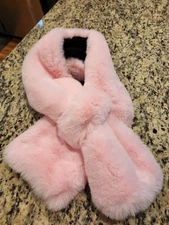 Surell Pink Faux Fur Scarf