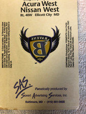 Baltimore Ravens Original Logo Temporary Tattoo — Vintage Team Promotional Item