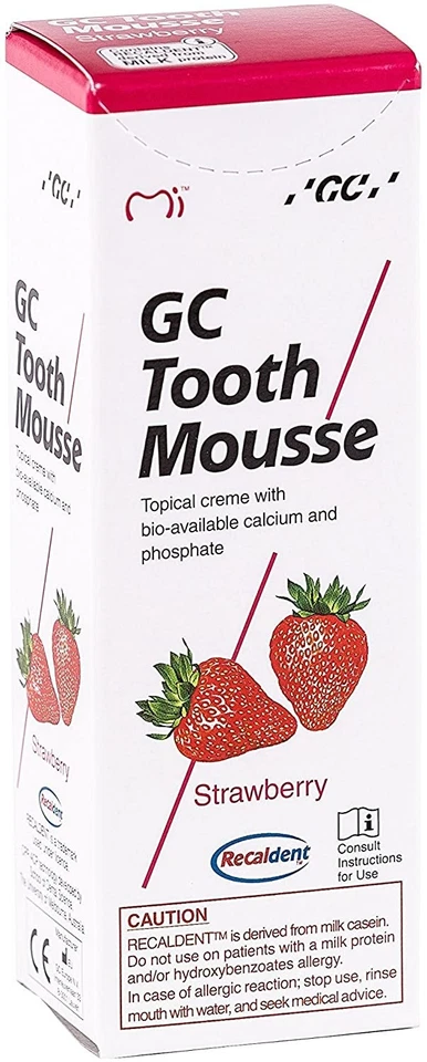 GC Tooth Mousse Strawberry Paste 35ml Topical Cream Recaldent derived from milk