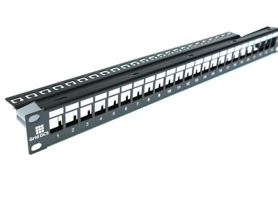24-Port Patch Panel 1U Blank - Accepts Keystone modules RJ45 CAT6