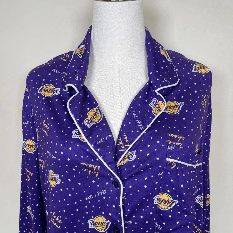 WEAR By Erin Andrews LA Lakers Pijama Conjunto Top Pantalones XXL Púrpura Dorado Súper Suave Foto 3 de 4