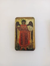 Archangel Gabriel Orthodox Christian Wooden Icon | Handmade Miniature
