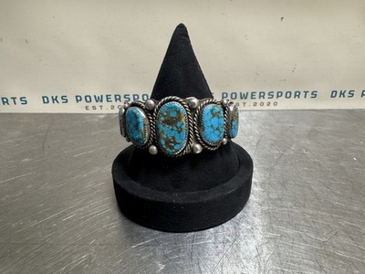 Navajo Bracelet .925 Silver Blue Turquoise Native American Artist