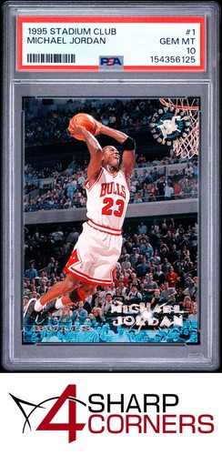1995 STADIUM CLUB #1 MICHAEL JORDAN BULLS HOF PSA 10