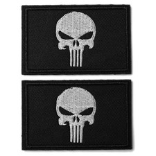 2 sztuki Czaszka Punisher Plastry Dead Patch 3 cale x 3 cale, 2 szt. 