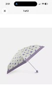 Coach Umbrella with Signature Blueberry Print Light Violet Wrist Strap NWOT