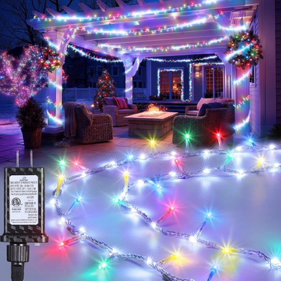 #ad 30FT Christmas Lights 240 LEDs Water Flowing Multicolor String Lights with ... $12.79
