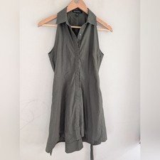 Banana Republic Olive Green Poplin Tank Dress Size 2