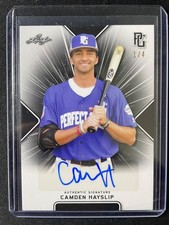 2020 Leaf Perfect Game Camden Hayslip Black Game Day Autograph #1/4!!!