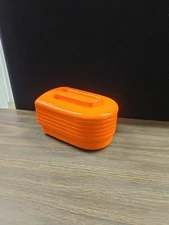 Vintage Art Deco Red Orange Westinghouse Hall China Co. Refrigerator Box USA Euc