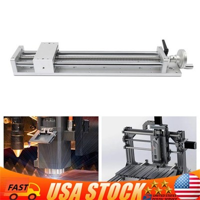 Linear Guide Rail 400mm Ballscrew XY Stage Sliding Table W/ Hand Wheel Lock