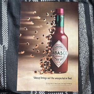 Vintage 1992 Tabasco hot Pepper Sauce magazine Ad McIlhenny Food Advertising 