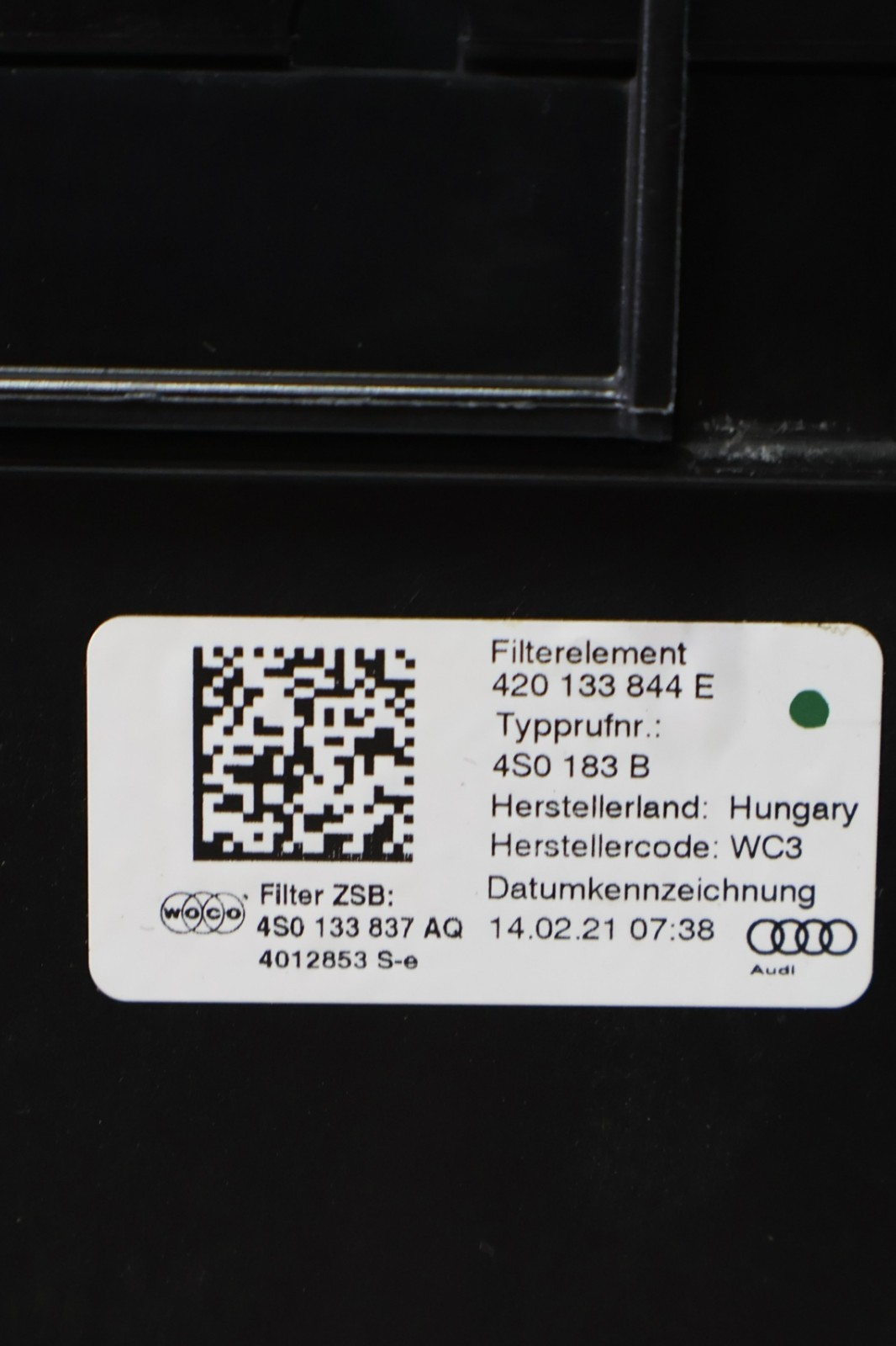 Audi R8 2017-2023 REAR+LEFT Air filter box P/N 14781